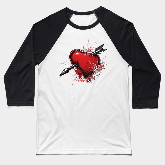Valentine's Day - Heart with arrow Baseball T-Shirt by GNDesign